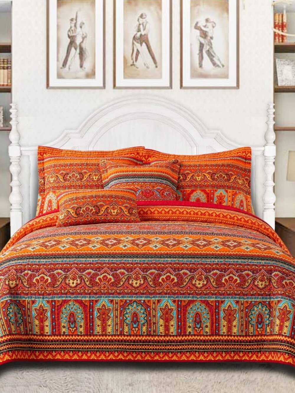 100% Cotton Face Quilt Queen Size Bedding Set, Queen Size Bedspread